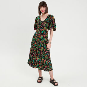 robe longue evasee ouvertures noir femme Robe longue évasée ouvertures noir femme