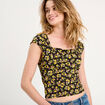 Blouse dos ouvert noir femme