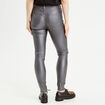 Pantalon skinny enduit gris foncé femme