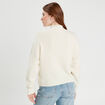 Pull col montant ecru femme