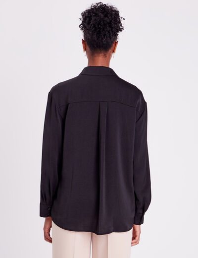 Chemise manches longues noir femme