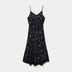 Robe longue &eacute;vas&eacute;e col v dentelle noir femme