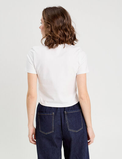 T-shirt cropped blanc femme