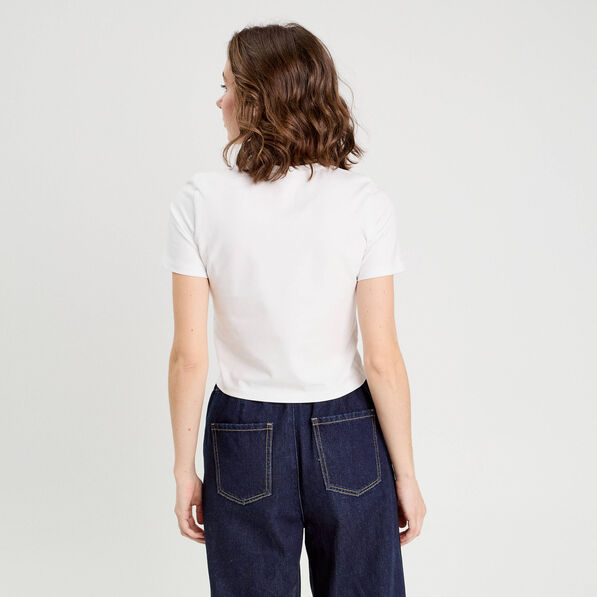 t shirt cropped blanc femme T-shirt cropped blanc femme
