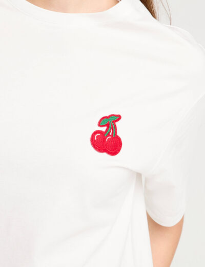 T-shirt manches courtes ecru femme