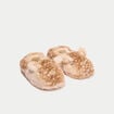 Chaussons en fausse fourrure sable femme