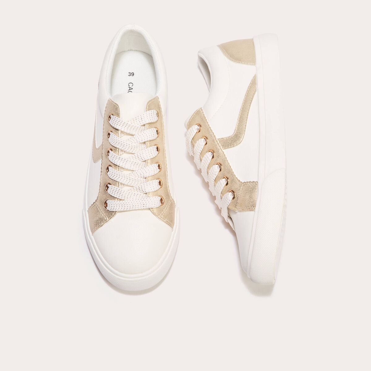 Sneakers plates ecru femme