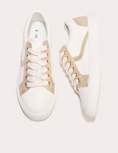 Sneakers plates ecru femme