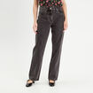 Jeans droit 5 poches denim noir femme