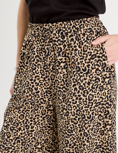 Pantalon fluide beige femme