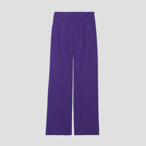 pantalon droit large violet femme Pantalon droit large violet femme