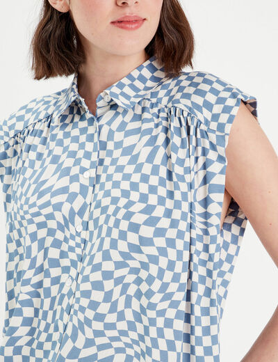Chemise sans manches bleu femme