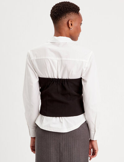 Bustier avec boutons noir femme