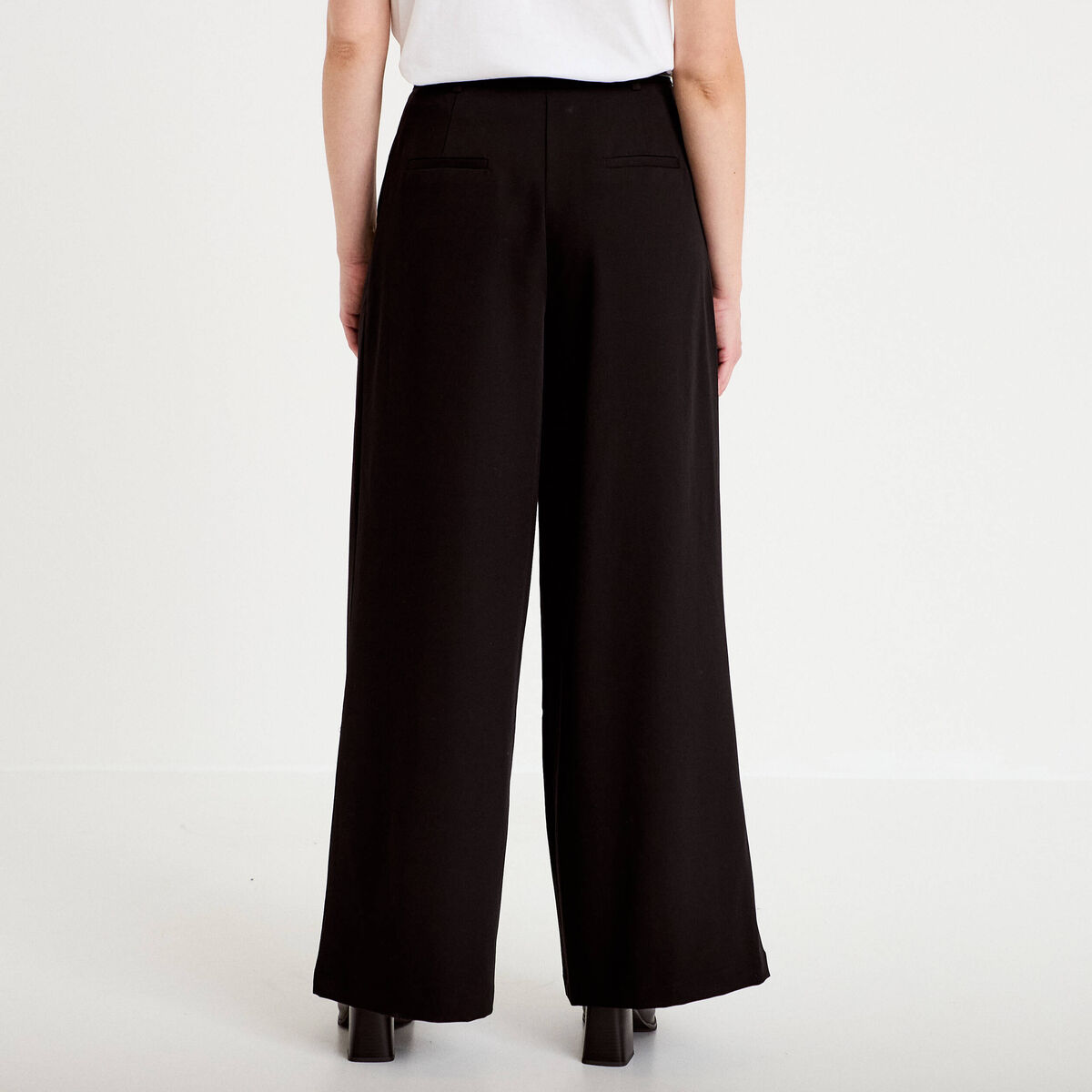 Pantalon bootcut ceinture amovible noir femme