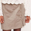 Jupe-short moulante velours vert kaki femme