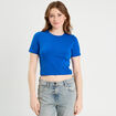 T-shirt cropped bleu electrique femme