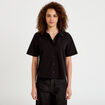 Chemise manches courtes noir femme