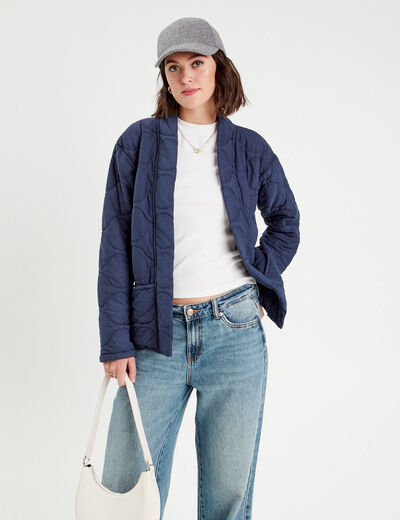 Veste matelassée bleu marine femme
