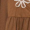 Blouse brod&eacute;e marron fonc&eacute; femme