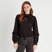 Blouse manches longues noir femme