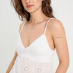 Débardeur broderie anglaise blanc femme