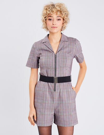 Combishort droite ceinturée blanc femme