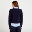 Pantalon large ventre plat bleu marine femme