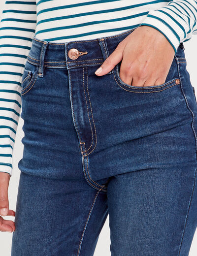 Jeans skinny taille haute denim brut femme