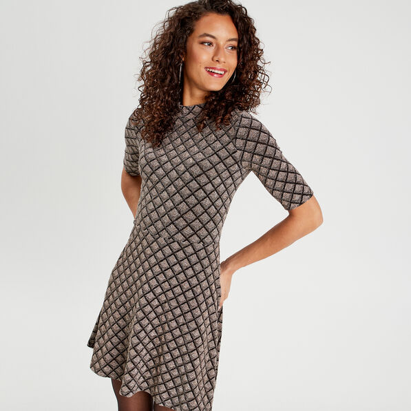 robe patineuse col montant beige femme Robe patineuse col montant beige femme