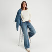 Pull avec boutons épaules ecru femme