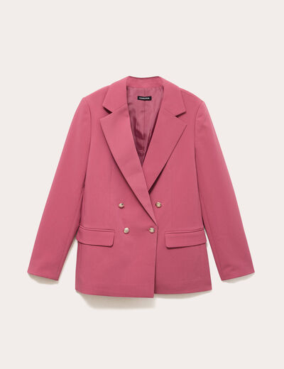 Blazer col tailleur manches longues vieux rose femme