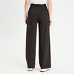 Pantalon large taille haute noir femme