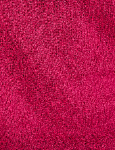 T-shirt manches courtes aspect dentelle rouge femme
