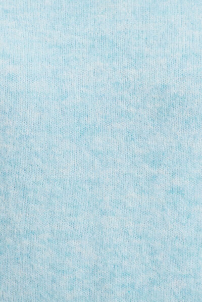 Pull col montant bleu ciel femme