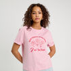 T-shirt manches courtes rose poudrée femme