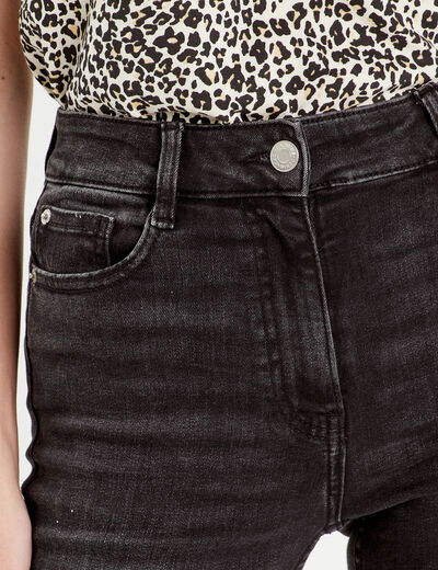 Jeans skinny taille haute denim noir femme