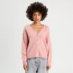 Gilet manches longues rose pastel femme