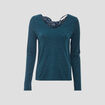 T-shirt manches longues bleu foncé femme