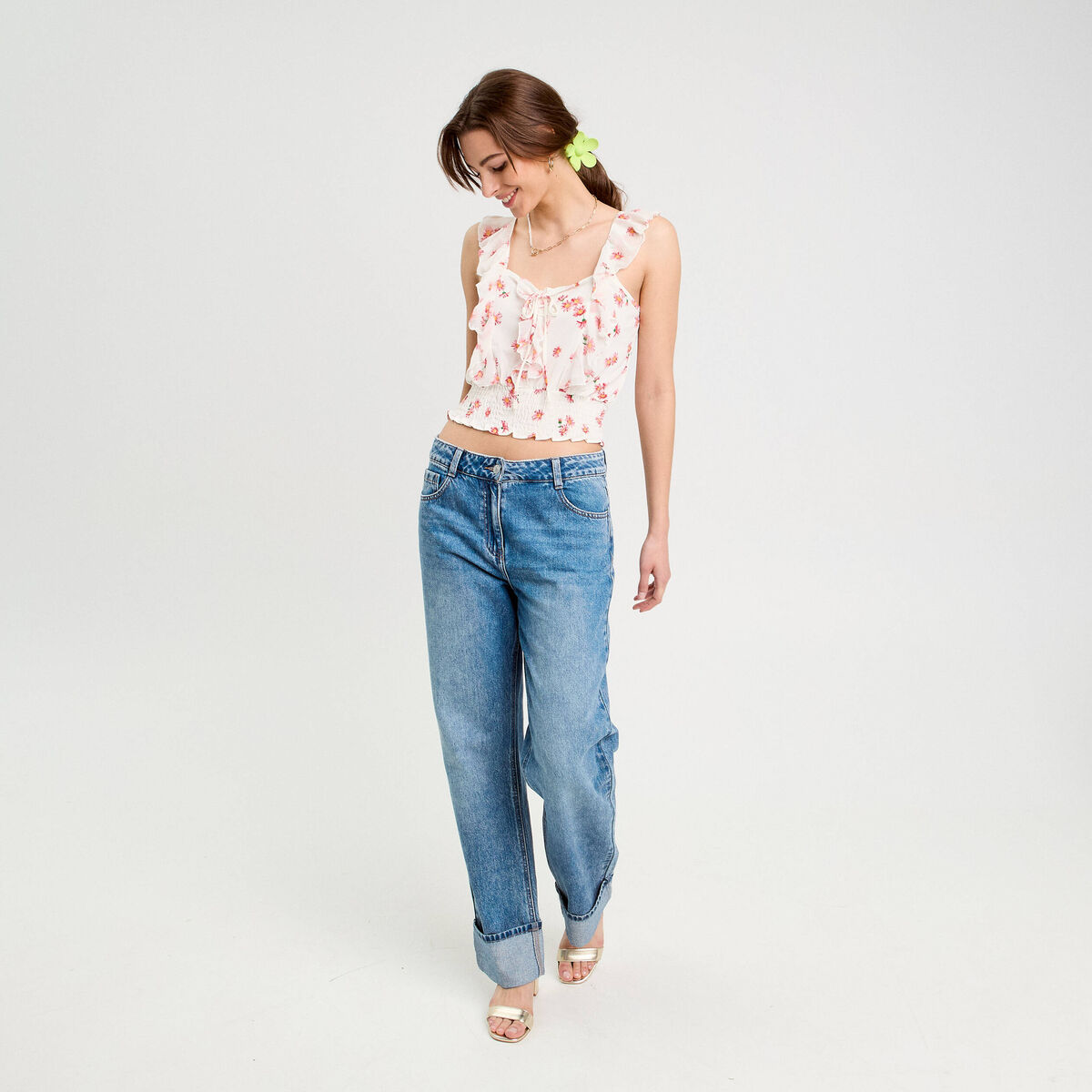 Blouse sans manches blanc femme