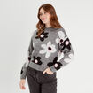 Pull manches longues gris clair femme