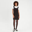 Robe chasuble évasée bretelles noir femme