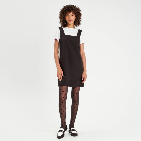 robe chasuble evasee bretelles noir femme Robe chasuble évasée bretelles noir femme