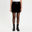 Jupe droite courte taille haute noir femme