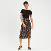 Jupe droite fendue noir femme