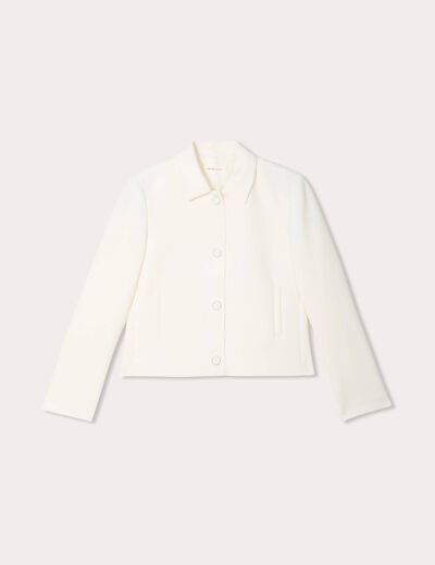 Veste cintrée boutonnée ecru femme