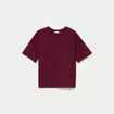 T-shirt col rond manches courtes bordeaux femme