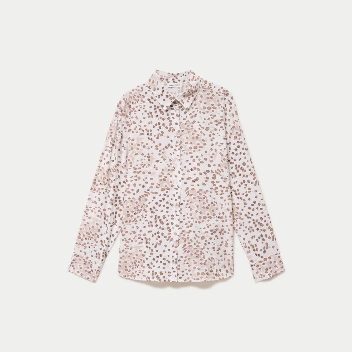 Chemise droite manches longues blanc femme