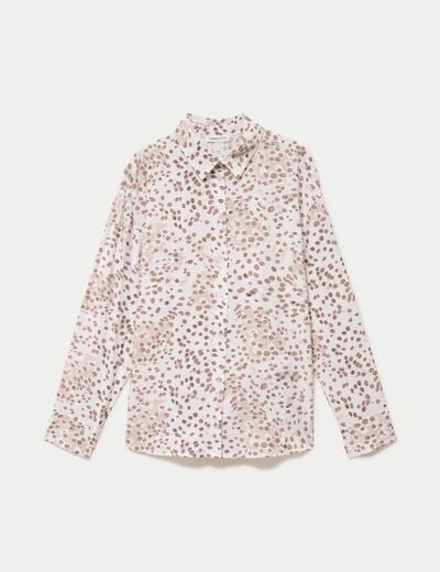 Chemise droite manches longues blanc femme