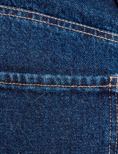 Jeans droit cropped taille haute denim brut femme