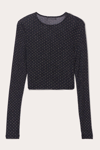 T-shirt manches longues noir femme